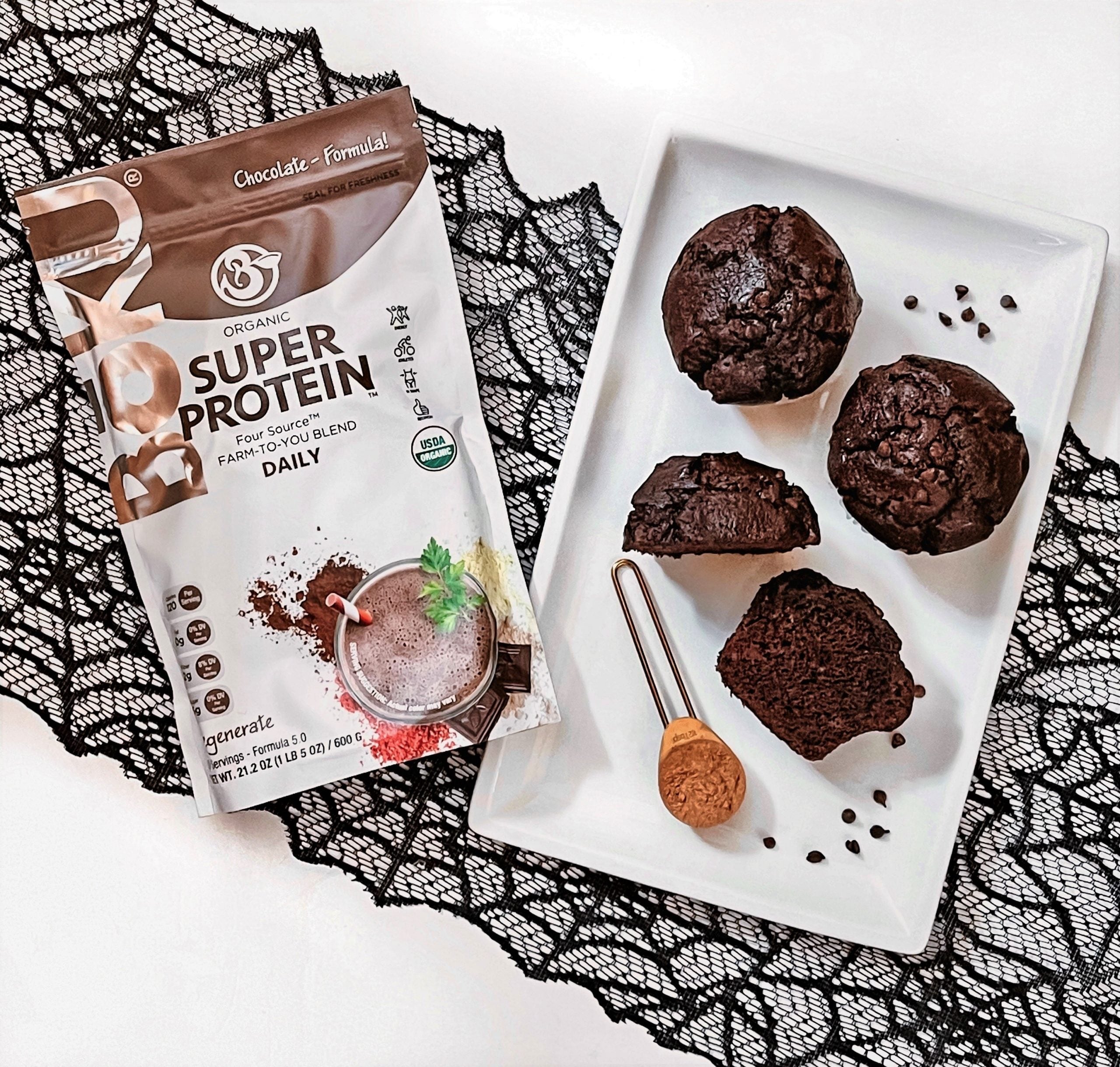 Vegan Chocolate Protein Muffins