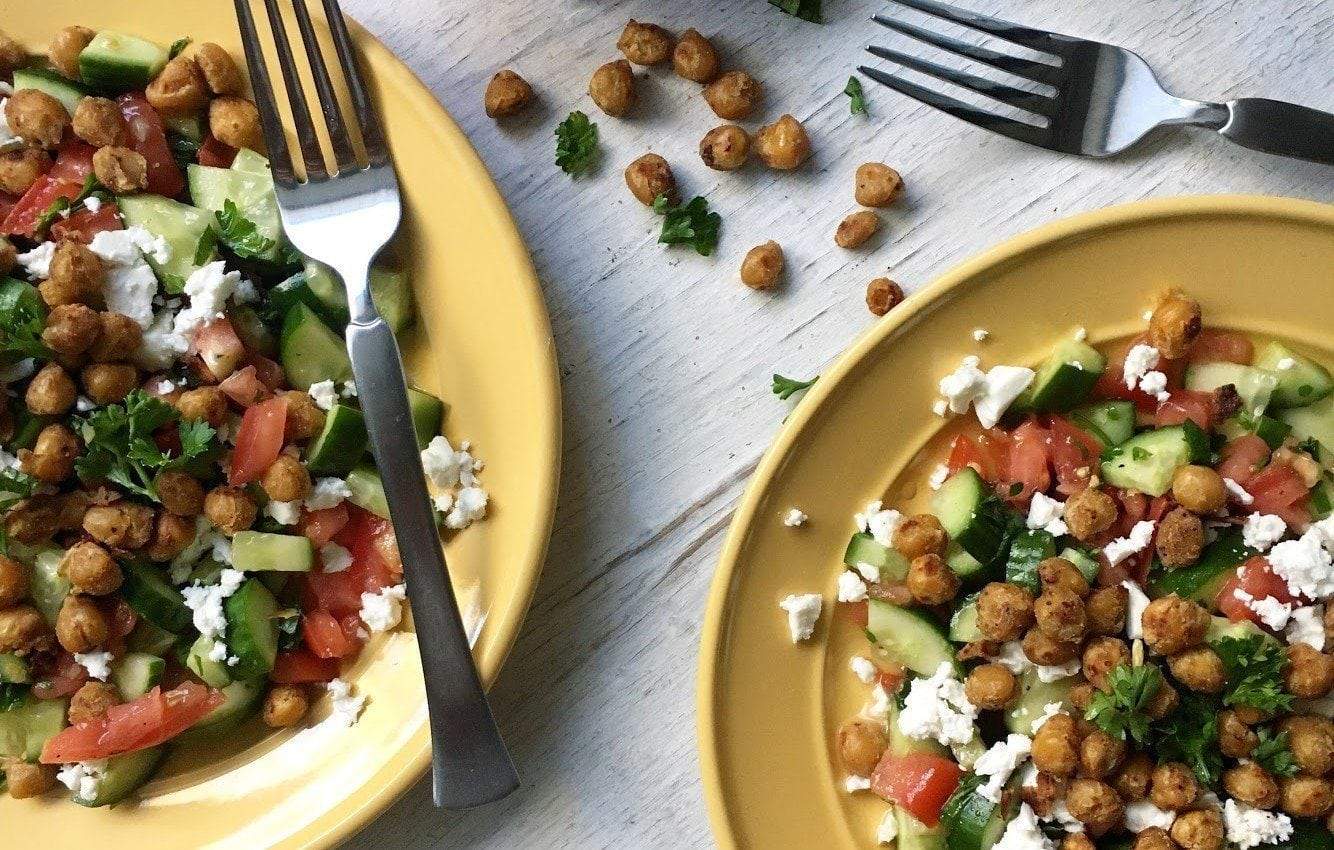 Crispy Chickpea Greek Salad