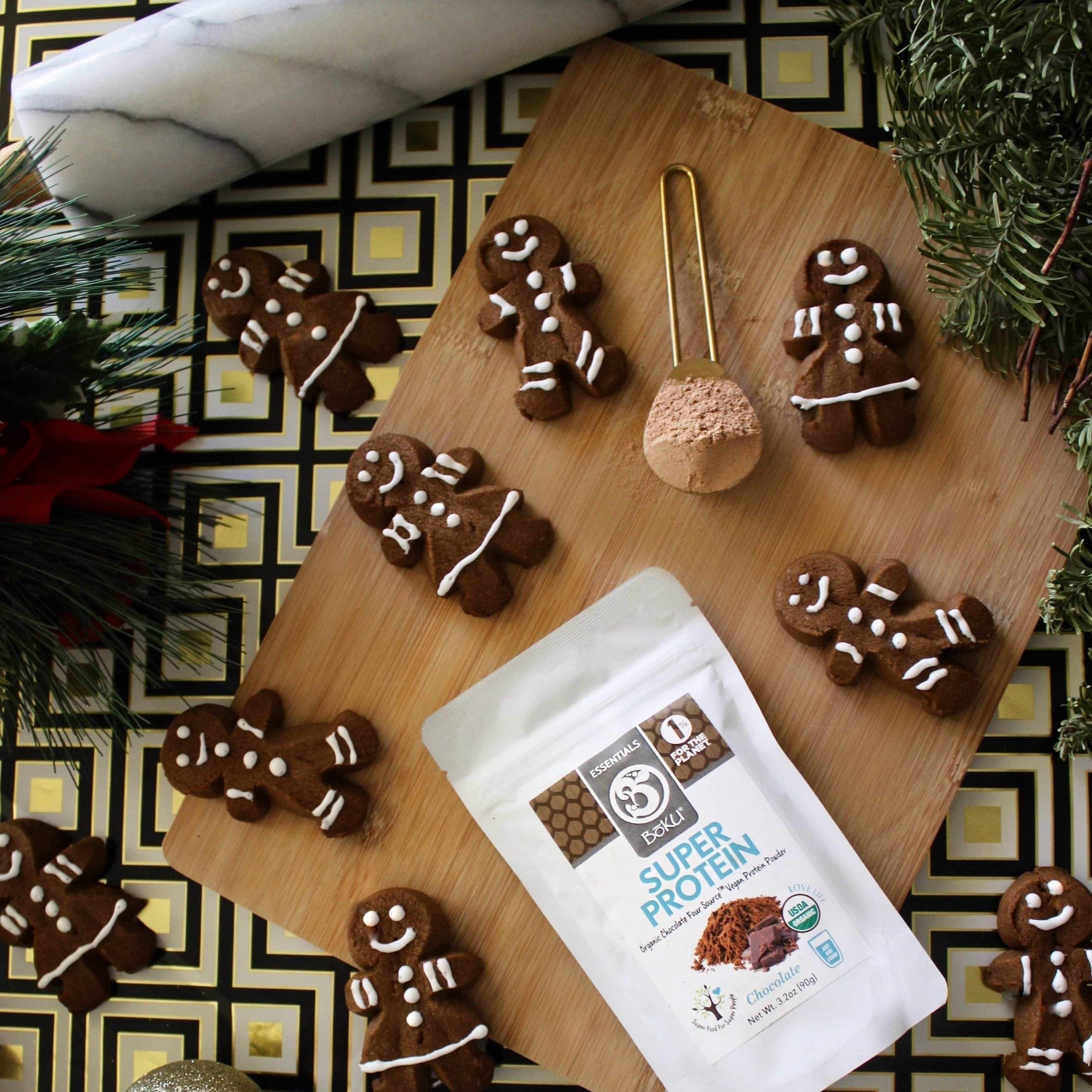 Chocolate Protein Gingerbread Cookies