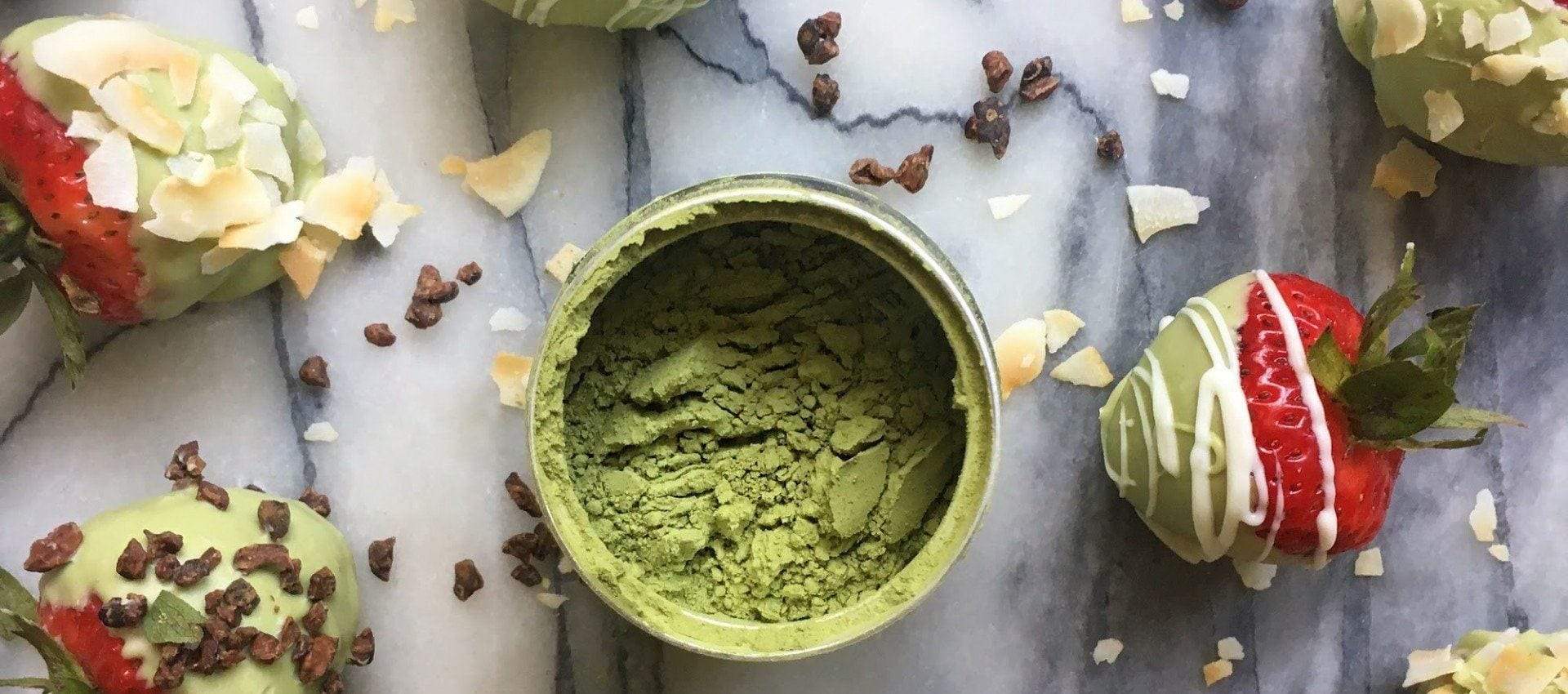 Matcha & White Chocolate Strawberries