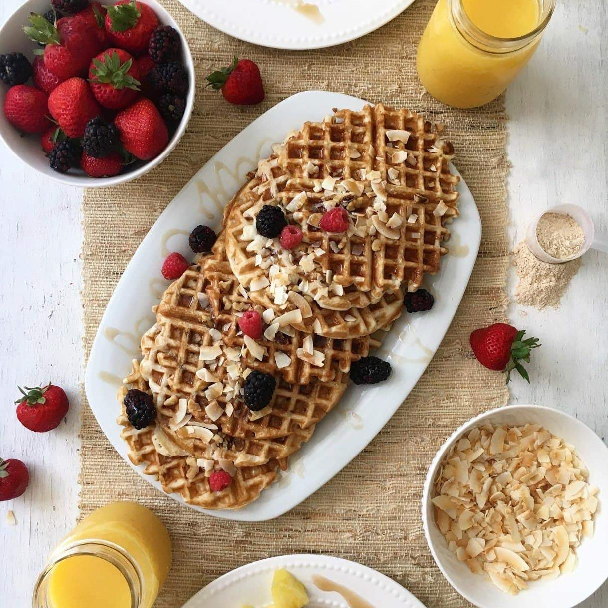 Oatmeal Nut Protein Waffles