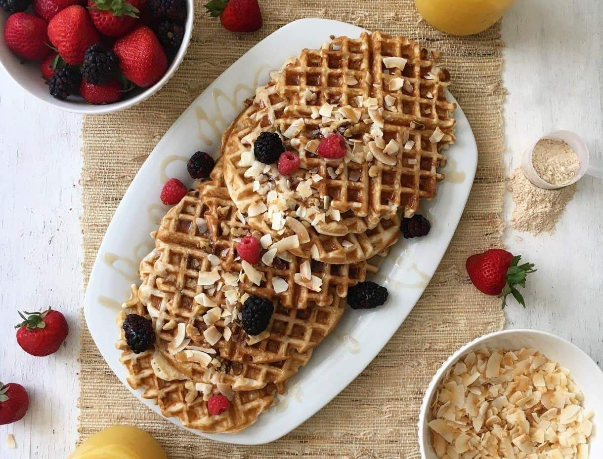 Oatmeal Nut Protein Waffles