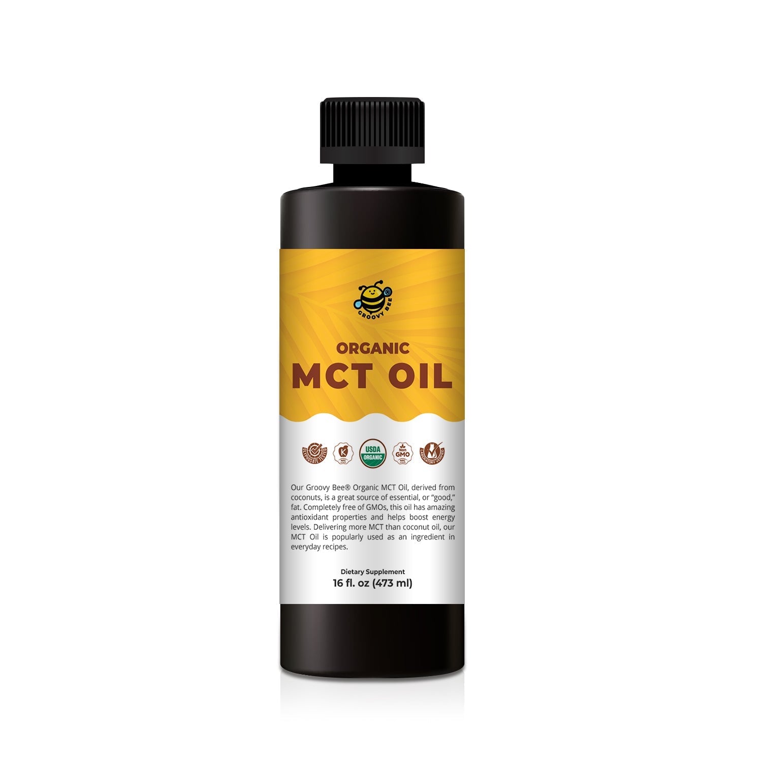 Groovy Bee® Organic MCT Oil 16 fl oz (473ml) New Arrivals Brighteon Store 