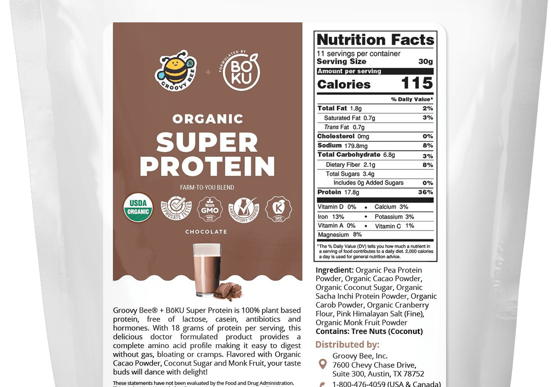 Organic Super Protein - Chocolate 12oz (0.75 lb) / 340 g Protein Powders Brighteon Store