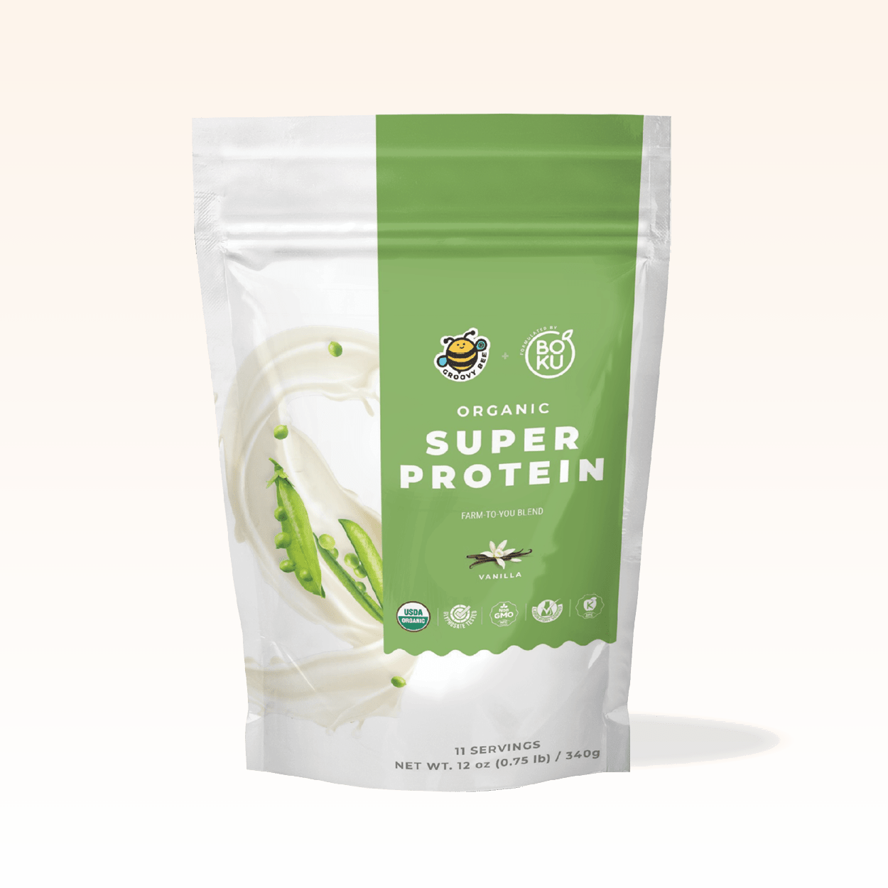 Organic Super Protein - Vanilla 12oz (0.75 lb) / 340 g Protein Powders Brighteon Store