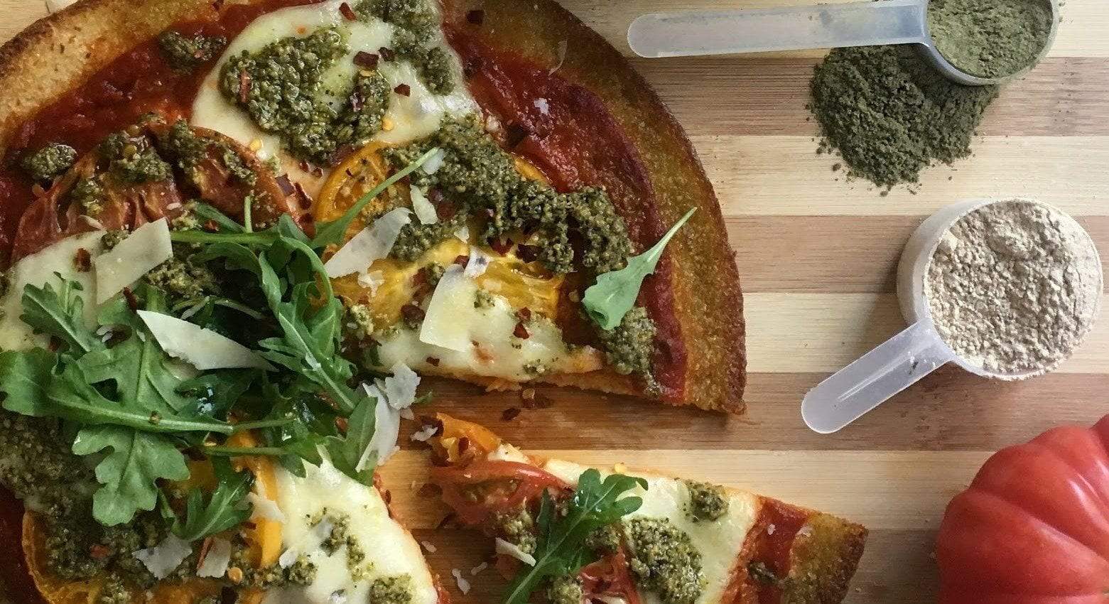 Cauliflower Pizza with Superfood Pesto