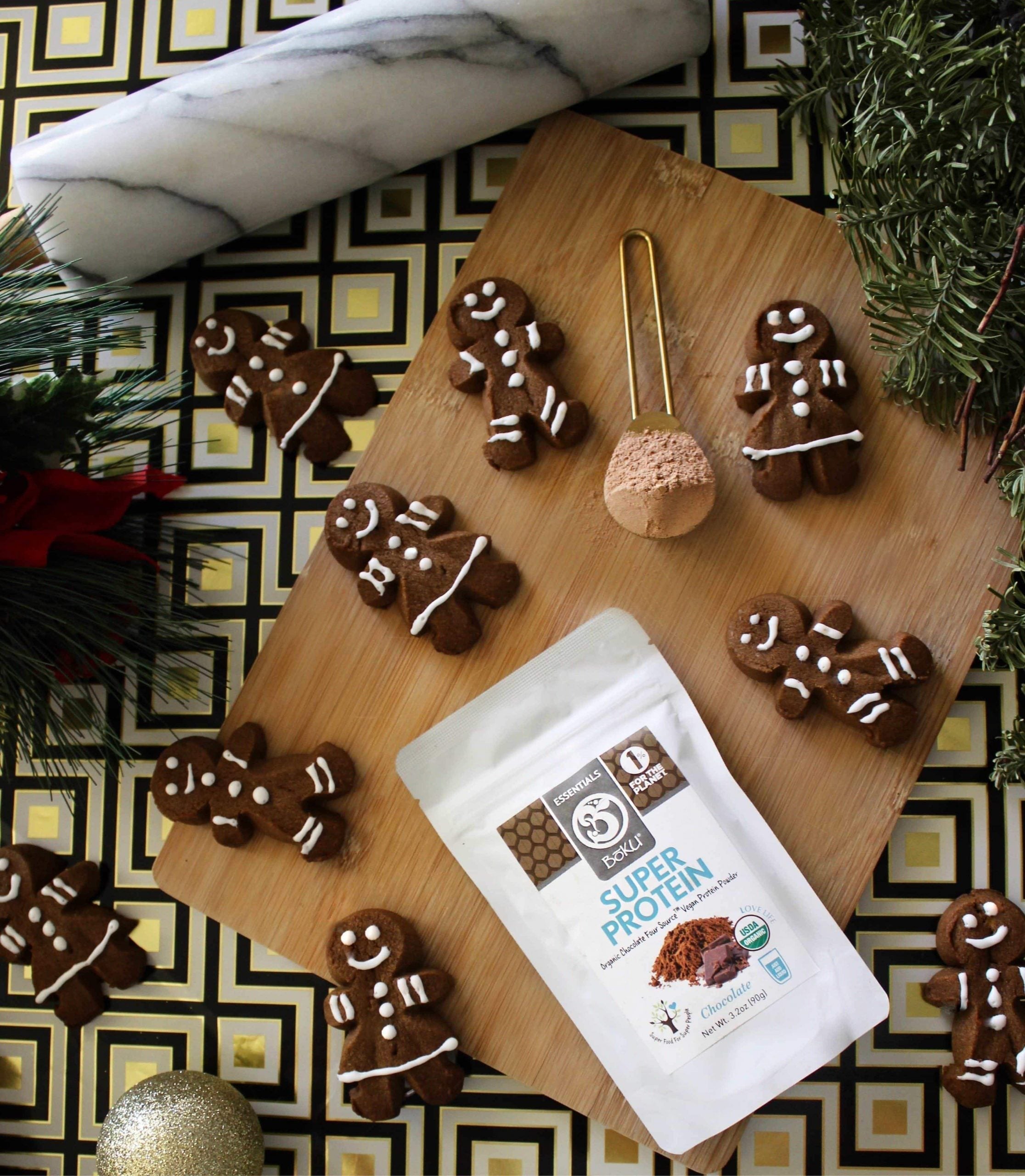 Chocolate Protein Gingerbread Cookies