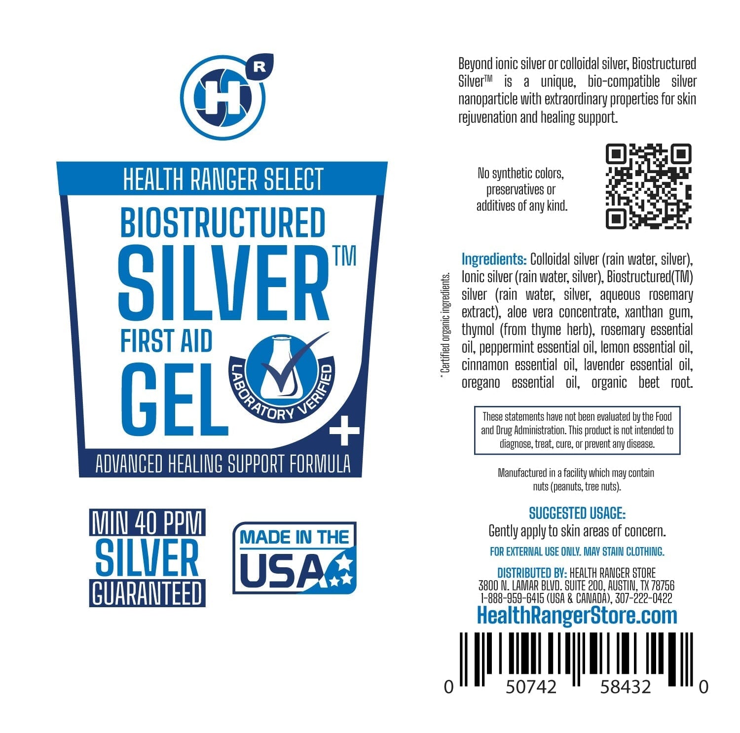 Biostructured Silver™ First Aid Gel Tube 3.38 fl. oz (100 ml) Personal Care Brighteon Store 