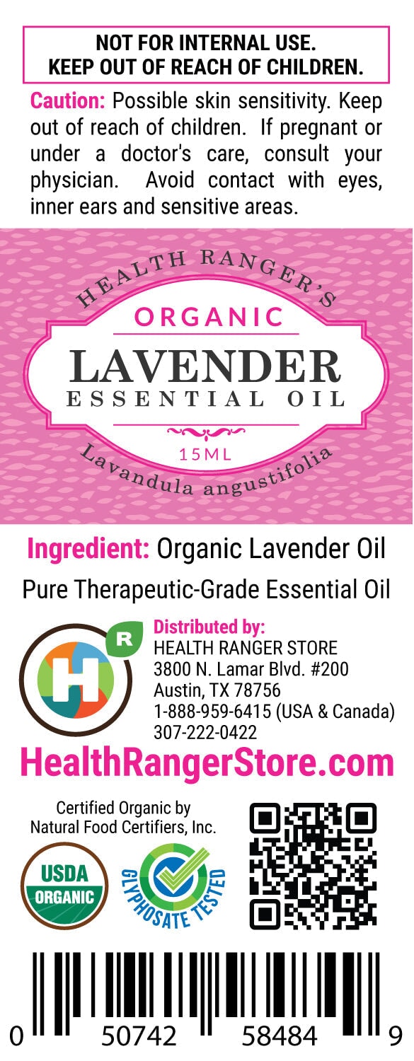 Organic Lavender Essential Oil 0.5oz (15ml) New Arrivals Brighteon Store 