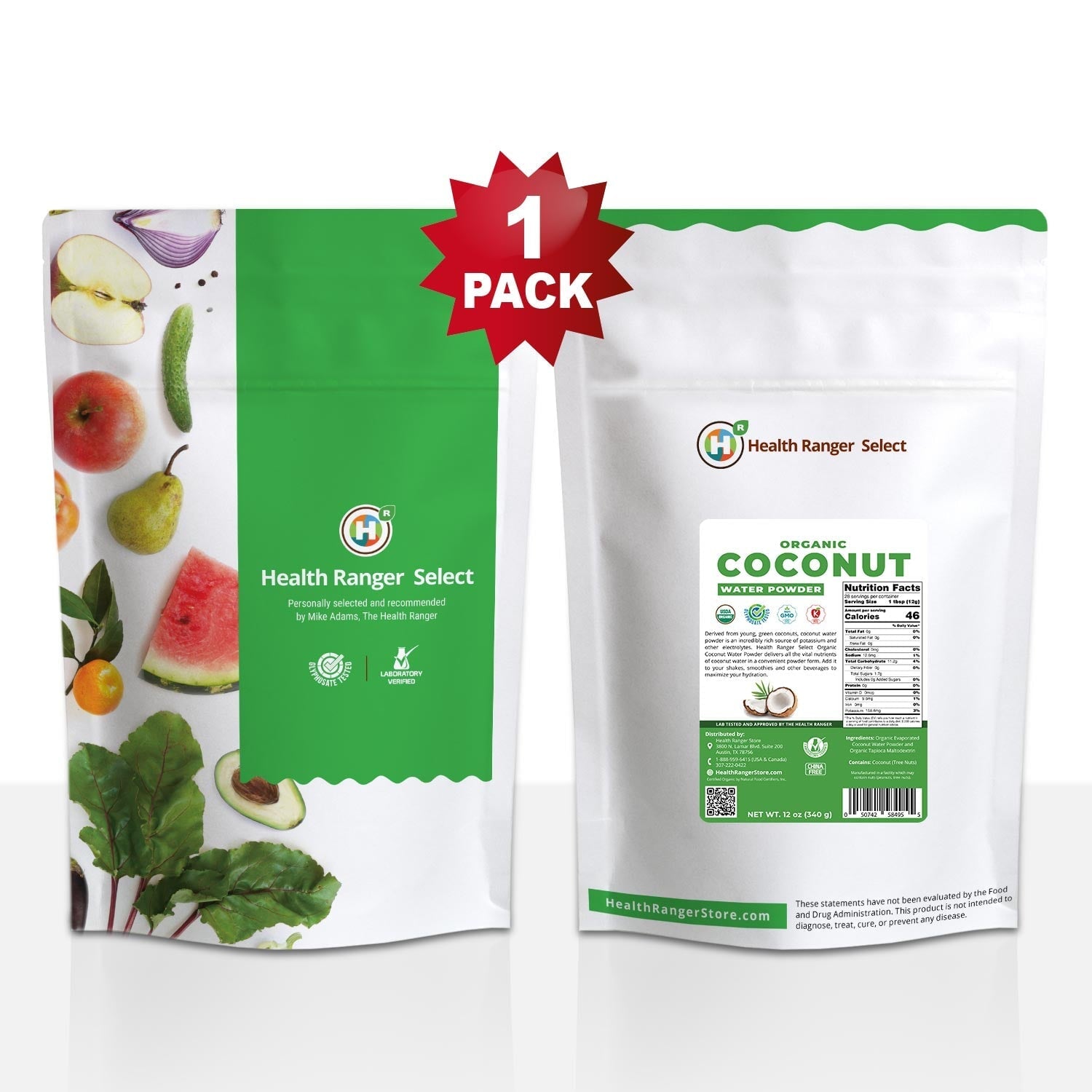 Organic Coconut Water Powder 12oz (340g) Beverages and Teas Brighteon Store 