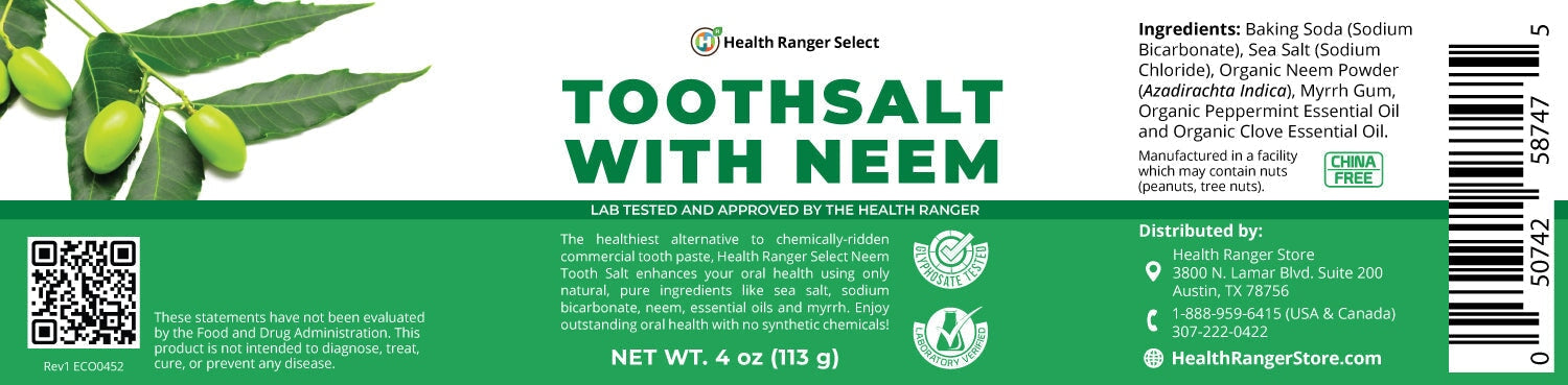 Health Ranger Select Toothsalt with Neem 4 oz (113g) Brighteon Store 