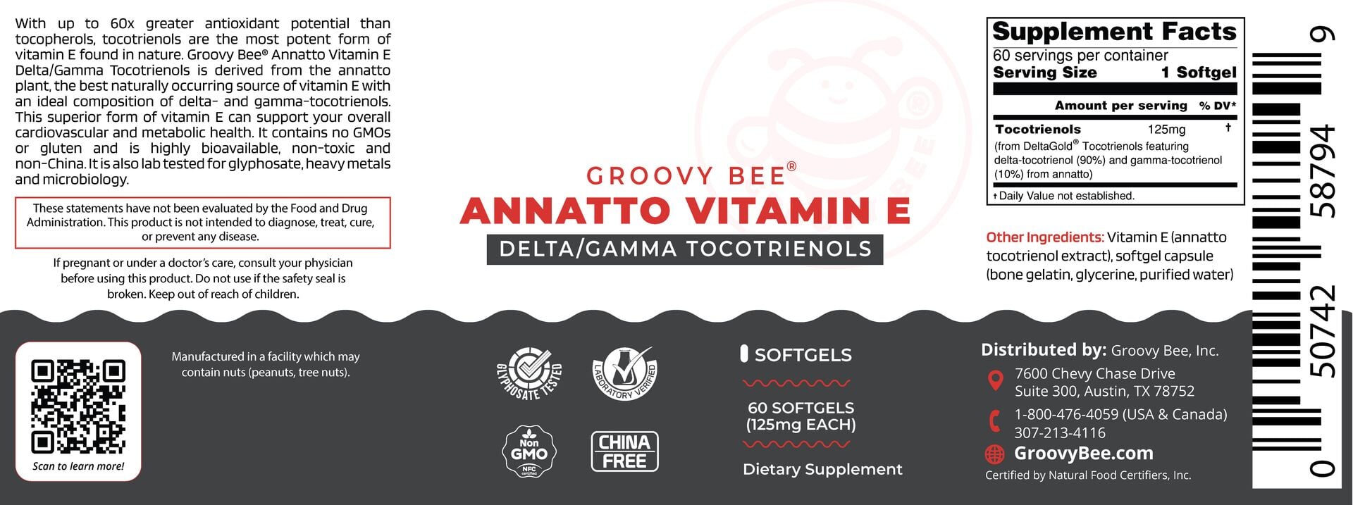 Annatto Vitamin E Delta/Gamma Tocotrienols 125mg 60 Softgels Supplements Brighteon Store 