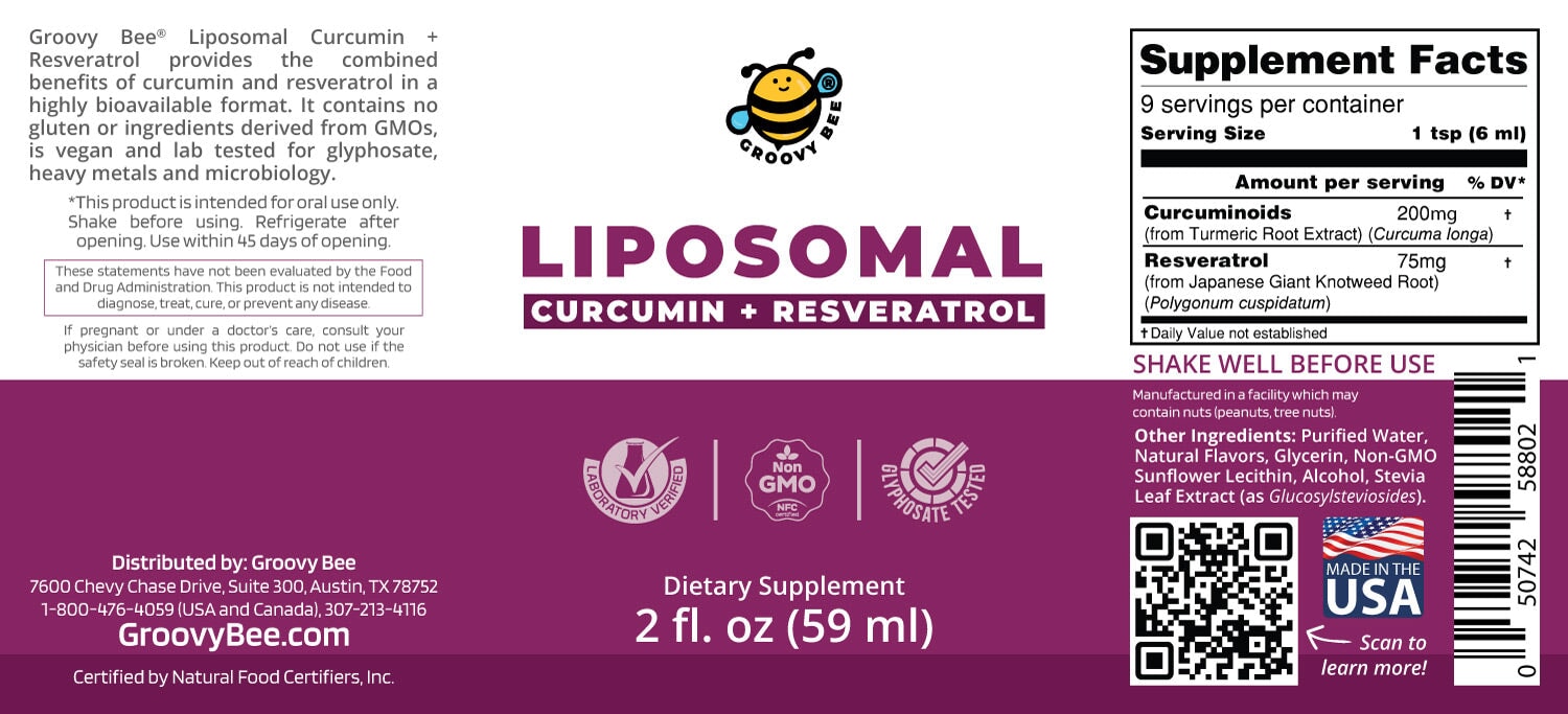 Liposomal Curcumin + Resveratrol 2fl. oz (59ml) Supplements Brighteon Store 