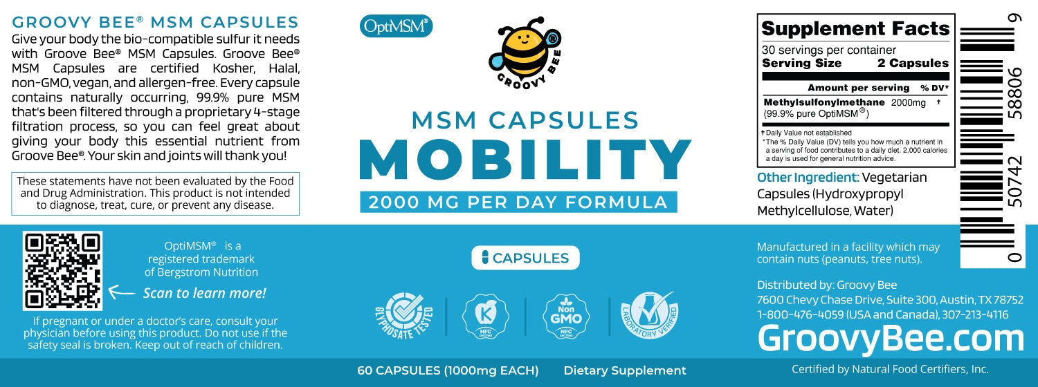 OptiMSM Capsules for Joint Health 1000mg (60 Caps) Health Concerns Brighteon Store 
