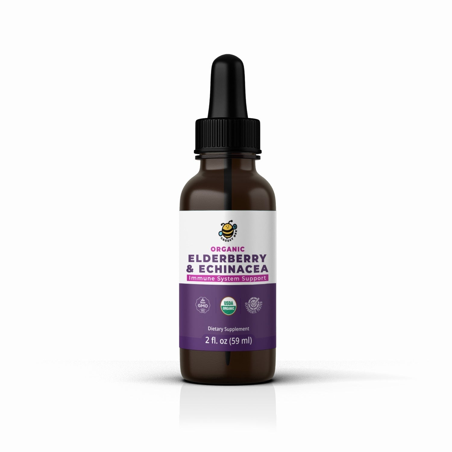 Organic Elderberry & Echinacea 2 fl. oz (59 ml) Herbal Tinctures Brighteon Store 