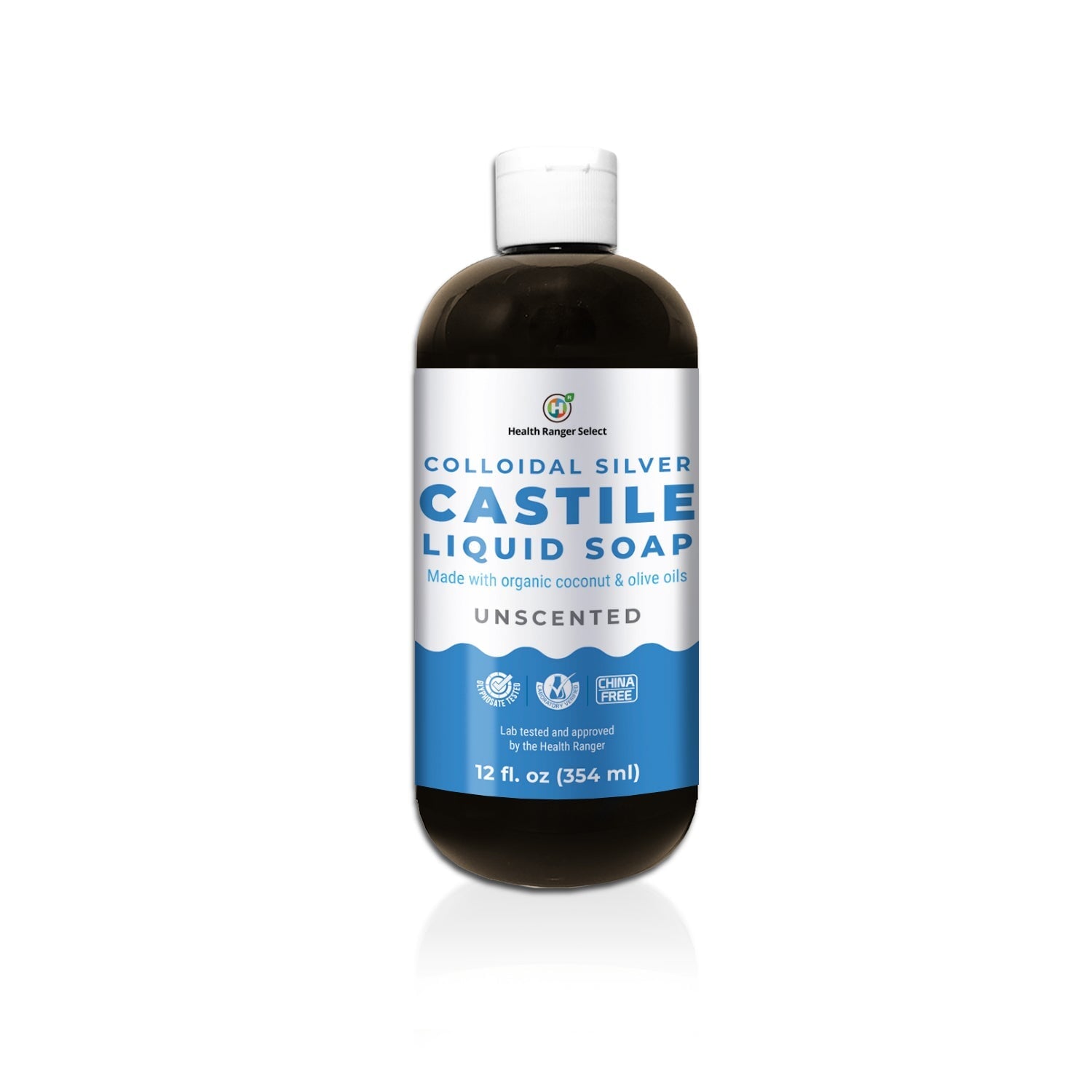 Colloidal Silver Castile Liquid Soap - Unscented 12 oz (354 ml) Personal Care Brighteon Store 