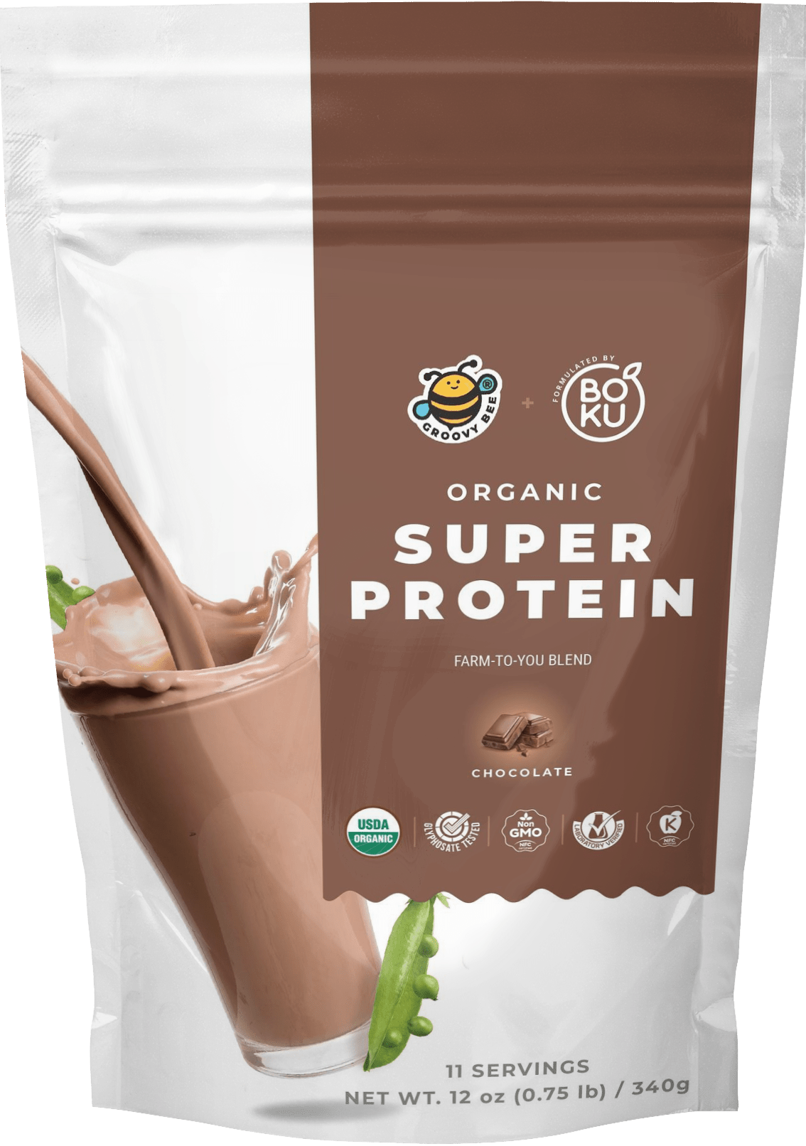 Organic Super Protein - Chocolate 12oz (0.75 lb) / 340 g Protein Powders Brighteon Store 