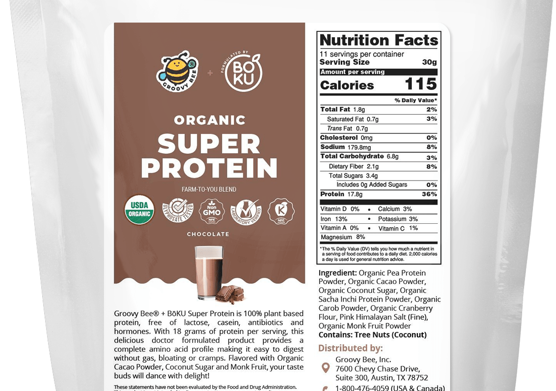 Organic Super Protein - Chocolate 12oz (0.75 lb) / 340 g Protein Powders Brighteon Store 