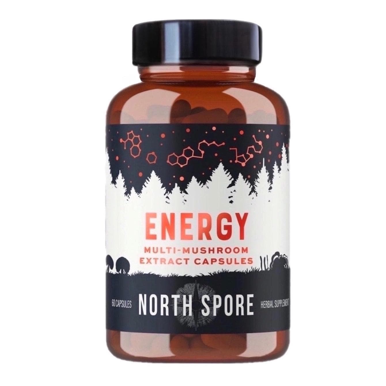 Organic ‘Energy’ Multi-Mushroom Capsules Wellness Supplements North Spore 