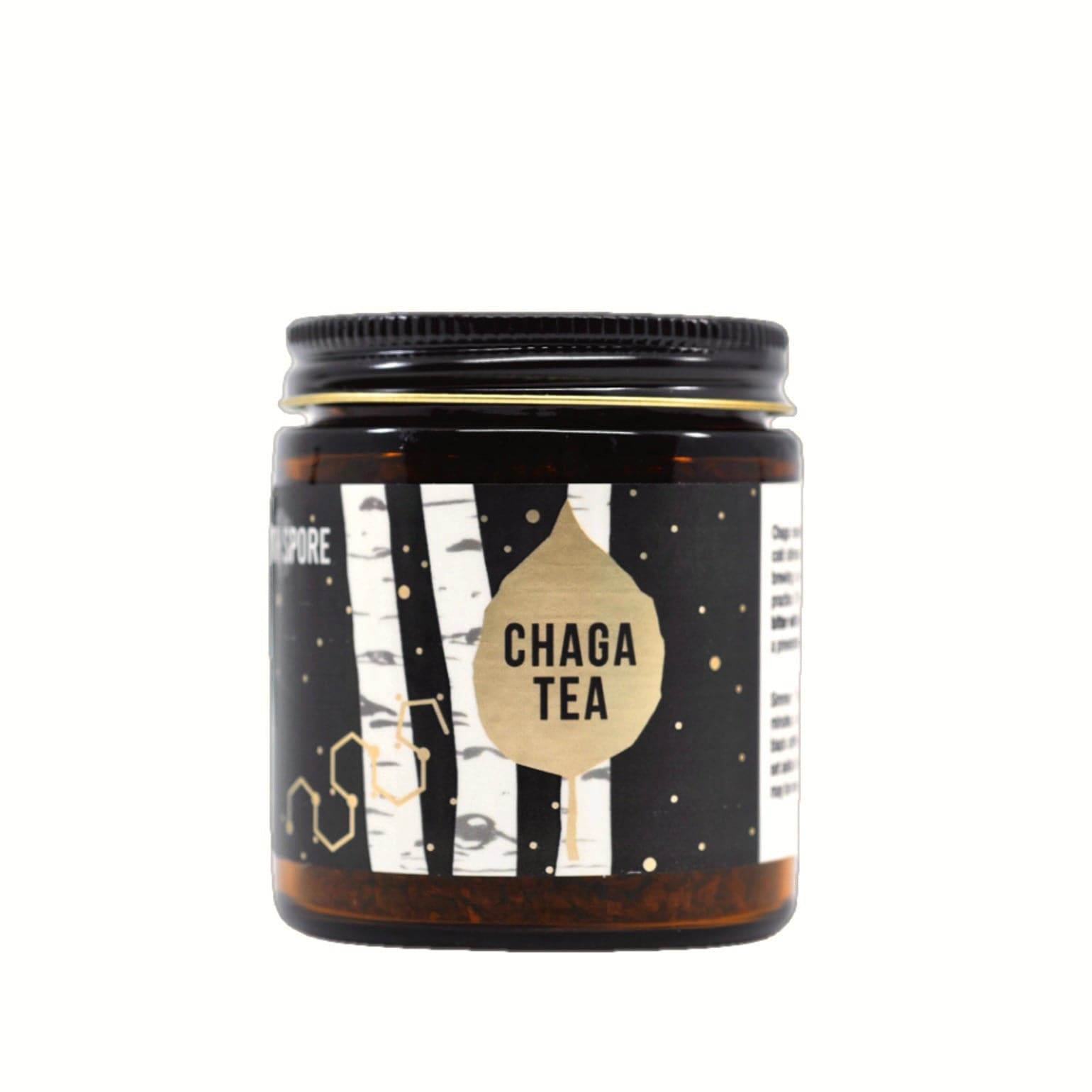 Wild Foraged Chaga Mushroom Tea Wellness Supplements North Spore 1.2 oz jar 